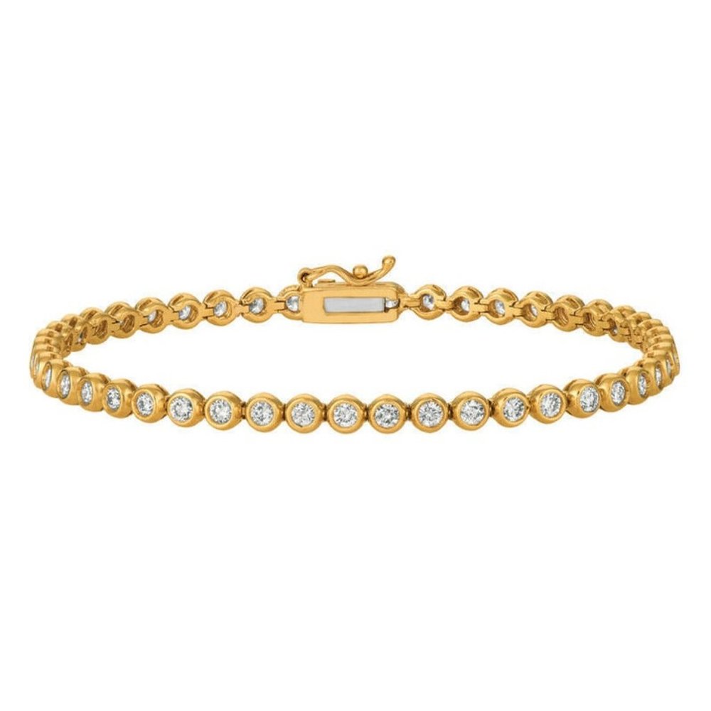 2.00 Carat Natural Diamond Bezel Bracelet